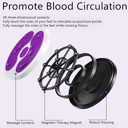 Adjustable Waist Twisting Disc with Handles - Purple
