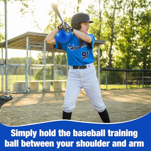2 Pcs Baseball Swing Trainers with Pump – Blue | Hitting Ball Set for Pitching Practice