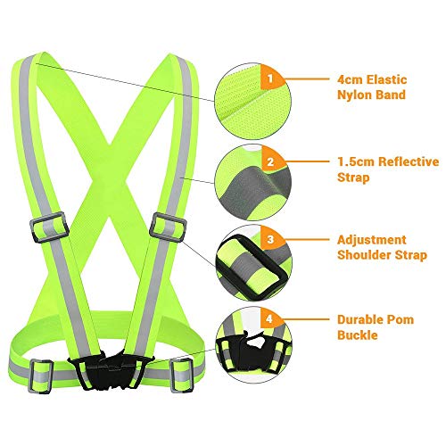 Reflective Safety Vest 2-Pack for Running, Cycling & Hiking