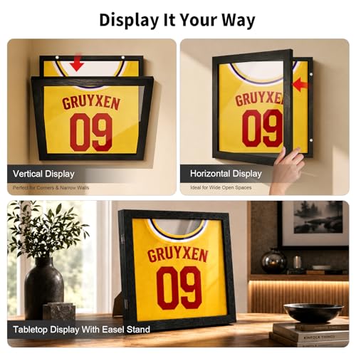 Black 2 Pack Magnetic Front-Opening Jersey Display Case 13.2x13.2"