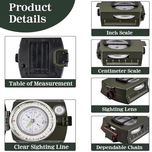 Tactical Survival Compass - Waterproof Pocket-Sized, Green
