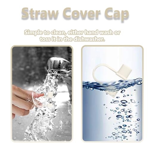 7-Piece Silicone Straw Cover Set for 30oz & 40oz Tumblers - Off White