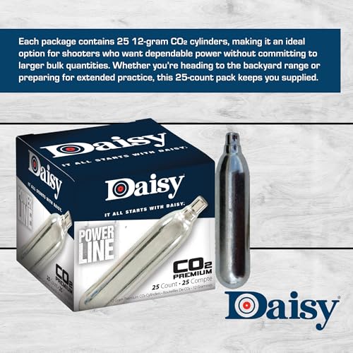 12-Gram CO2 Cylinders - 25 Count for Airguns - Consistent Pressure