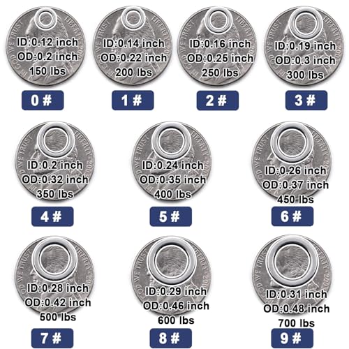 Stainless Steel Solid Rings for Fishing - 50 Pcs Size 00