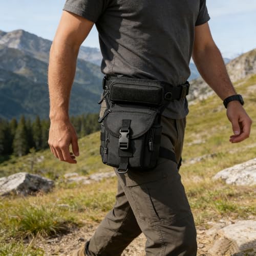 Meejaa Waterproof Hiking Waist Pack with Adjustable Belt & Multiple Pockets