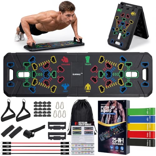25-in-1 Portable Push Up Board Gym Kit with Resistance Bands