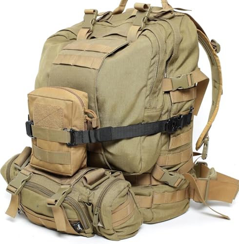 Adjustable MOLLE Tactical Straps for Backpack - 7.5-22 Inch, Heavy Duty Nylon - 2-Pack, Black