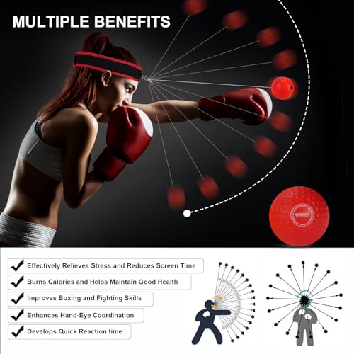 Boxing Reflex Ball with Headband for Speed & Agility Training - 1 Ball