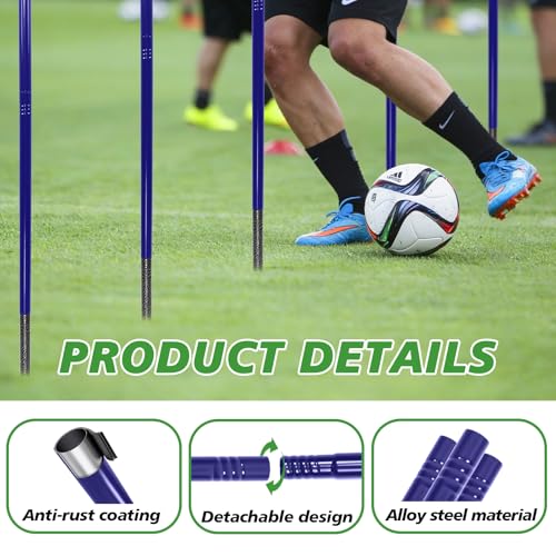 Adjustable Agility Poles - 6 Pack Metal Training Equipment
