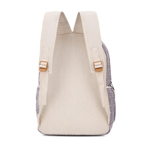 CRYSTALBYPC Hemp Cotton Backpack | Handmade Himalayan Daypack | 15L Medium | Beige | Lightweight Water-Repellent with 3 Compartments for Daily Casual Use