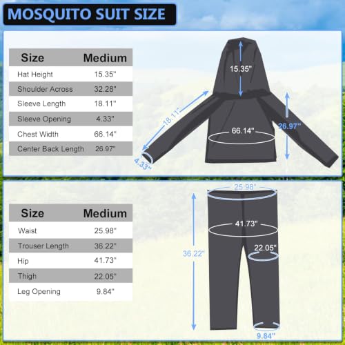 TUPI Mosquito Suit Jacket & Pants (Medium) Outdoor Insect Net Bodysuit