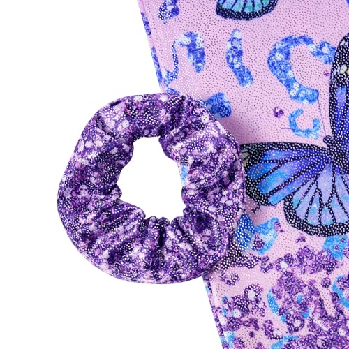 Active Biketards for Girls 4-12Y with Hair Scrunchie - B Purple