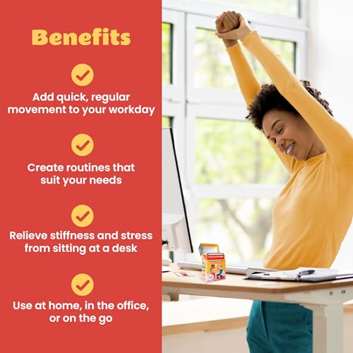 Zinsk 75 Desk Workout Cards - Desk Exercise Deck for Office, Includes 50 Bodyweight Moves & 25 Stretches