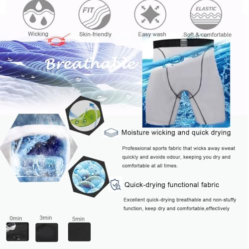 Men's Compression Running Shorts - Quick-Drying, Small, White