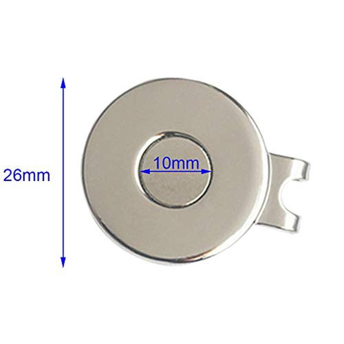 PINMEI Golf Ball Marker Hat Clip 0.96 Inch Stainless Iron Golf Gift for Men Women Golfer Golf Accessories (2 Hat Clip with 4 Golf Marker)