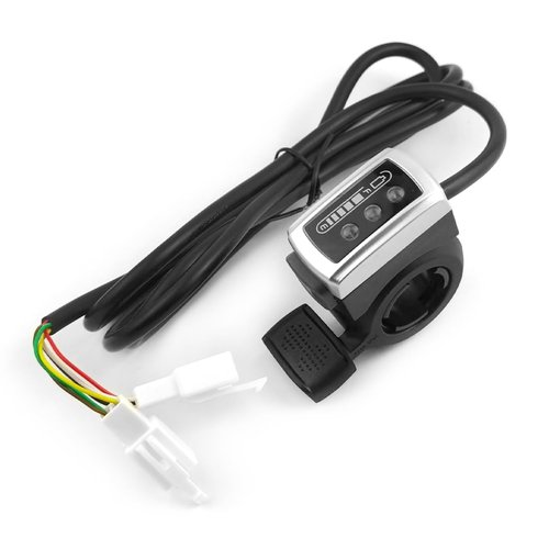 L-faster 24V/36V/48V Bike Thumb Throttle Wuxing Finger Speed Accelerator with Indicator for Mountain Bicycle E-Scooter (48V)