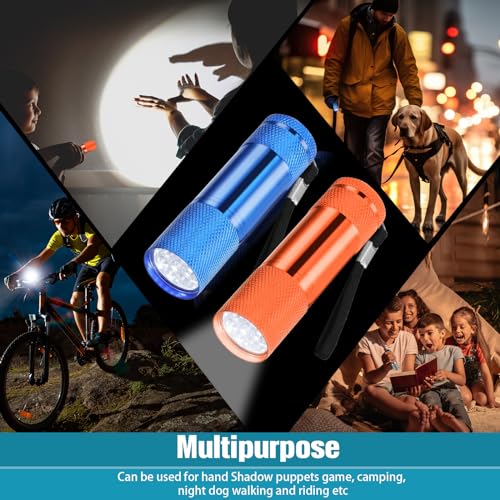 VIHOSE 48 Pcs Mini Flashlights Bulk, Bright Aluminum Handheld Flash Light with Lanyard, Small LED Flashlights for Kids Night Reading Emergency Hurricane Camping Hiking Party Favors(Bright Color)