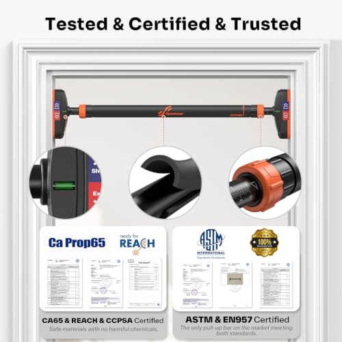 Sportneer Heavy-Duty Pull Up Bar for Doorway with Safety Alert System