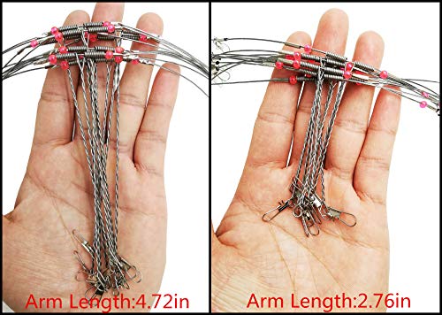 Hi-Low Fishing Leaders Rig Set - 10pcs 1 Arm 2.76in Saltwater