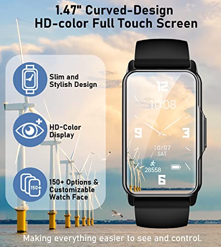 Smart Watch Fitness Tracker with Heart Rate & Sleep Monitor - Black