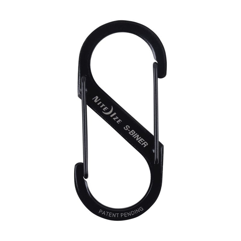 Nite Ize S-Biner Dual Carabiner Stainless Steel, Black, #3-Size, SB3-03-01 (4-Pack)
