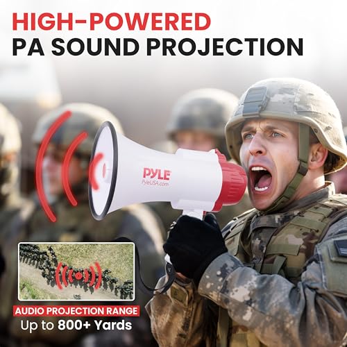 Megaphone Bullhorn with Siren and Voice Recorder - 1700-Yard Range