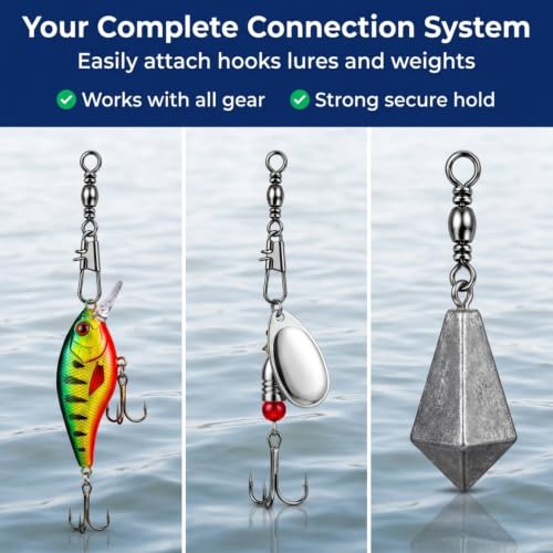 Fishing Swivel and Snap Variety Pack - 25 Piece Carbon Steel Set