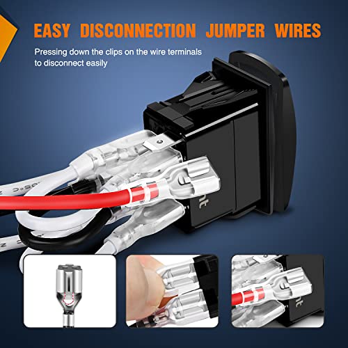 Nilight Down Up Polarity Reverse Rocker Switch Momentary 7PIN
