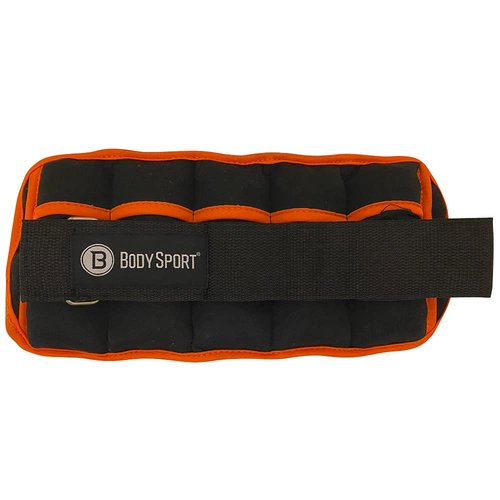 Body Sport Adjustable Ankle Weights for Men & Women, 1 lb.-5 lb., Customizable Weight Sets for Resistance Training (Orange)