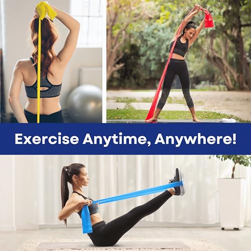 Resistance Bands Set for Workouts, Therapy, Yoga & Pilates - 3 Levels