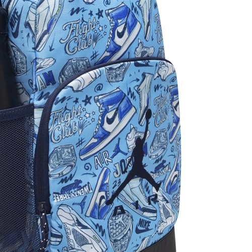 Light Blue Graphic Print Unisex Backpack with Pencil Pouch