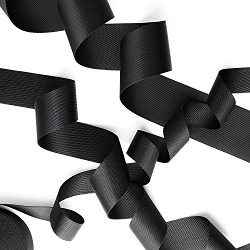 1.5 Inch Wide Nylon Webbing Strap - 10 Yards, Black