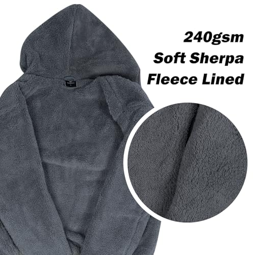 VENDACE Hi Vis Hoodie for Men Sherpa Fleece Lined Safety Sweatshirt Fleece Hoodie Zipper Construction Work Jacket Sweater