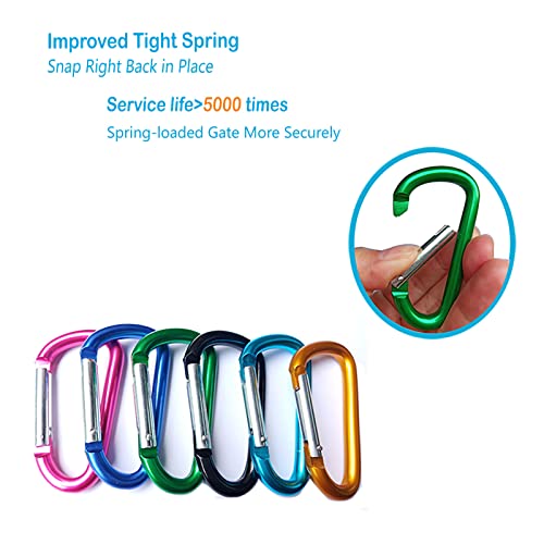 12-Piece Aluminum D-Ring Carabiner Clips - Lightweight & Durable