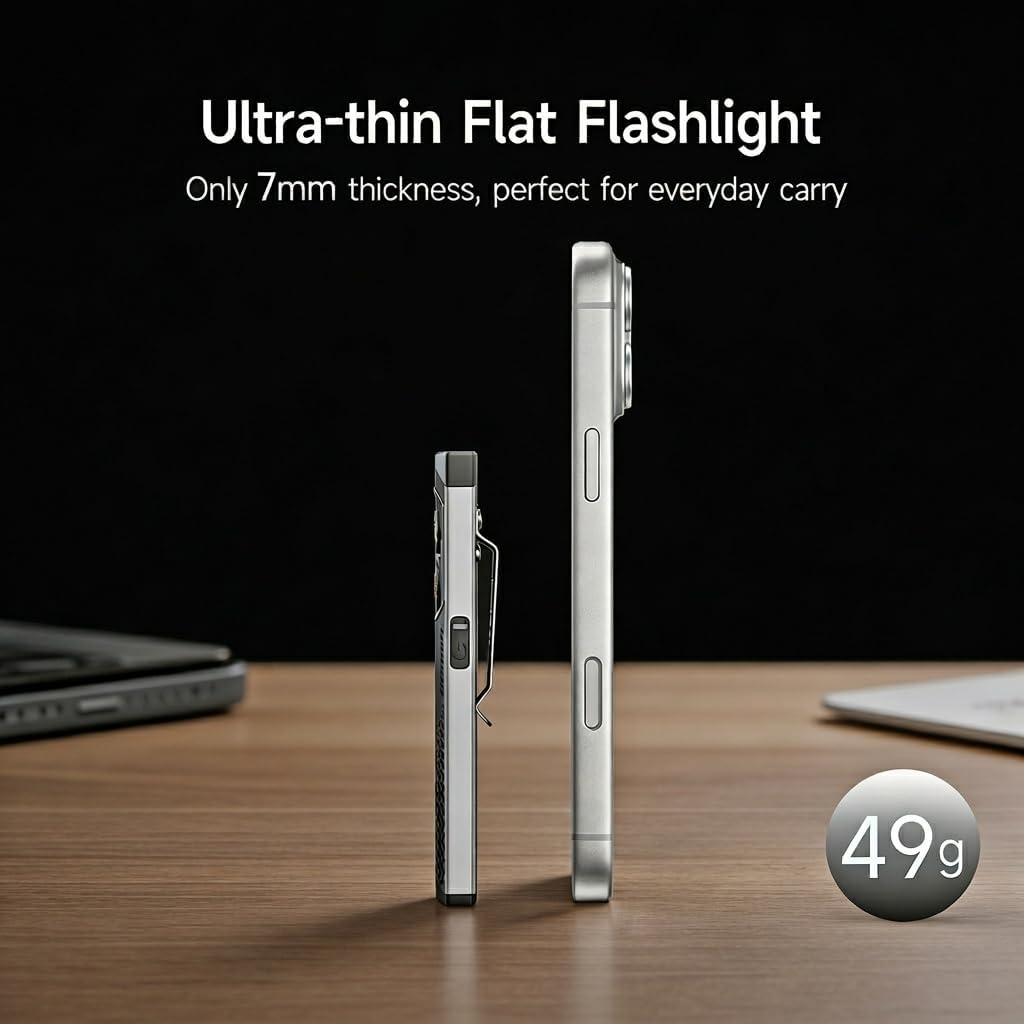 Sekrro K18pro EDC Flashlight - 650LM USB-C Rechargeable Pocket Light with UV & Red Modes