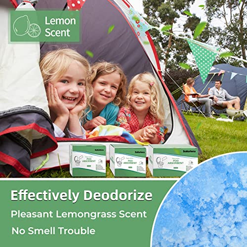 Portable Toilet Waste Absorbent Gel Powder - 15 Pack - Lemon Scent