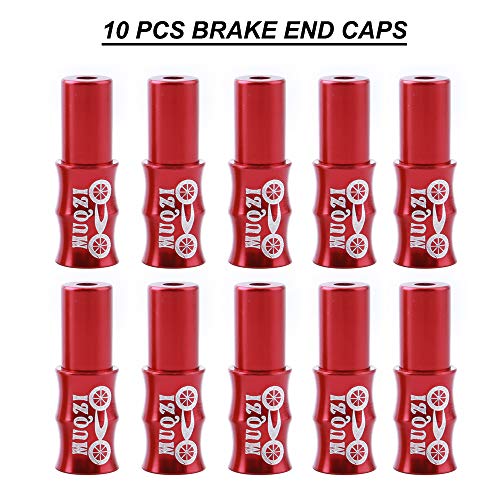 20-Piece Brake and Derailleur Cable End Caps - Black & Red