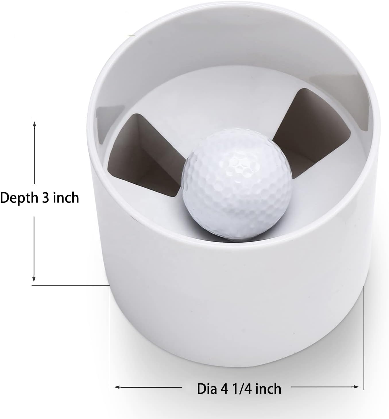 ZLY Golf Hole Cup Set - Durable ABS Ivory White Plastic | Fits PGAL, PGA, USGA Regulations | 4" Depth, 4.25" Diameter