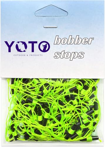 Fishing Bobber Stops with Glow Beads - Green, 50 Pieces