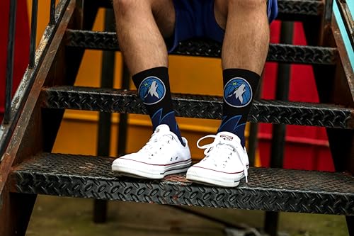 NBA Minnesota Timberwolves Black Wave Crew Socks - One Size