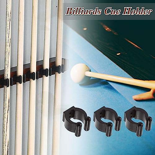 Pool Cue Holder Clips - 10 Pack Durable Fishing Rod Holders - Black