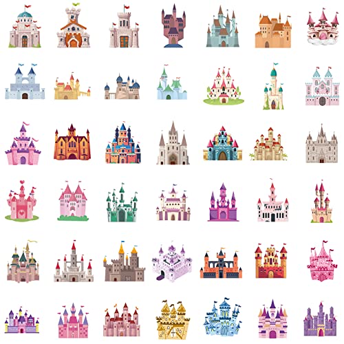 40Pcs Castle Stickers - Waterproof Vinyl Decals for Kids & Adults