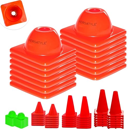 Heavy Duty Agility Training Cones - 2 Inch, Orange, 12 Pack