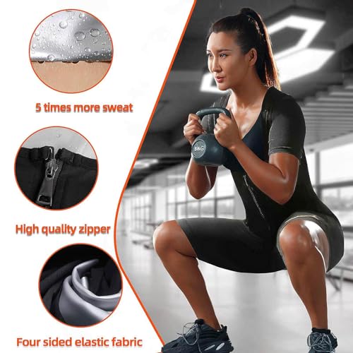 CEPORASK X-Large Sauna Suit for Women Weight Loss Workout Sweat Vest Waist Trainer Full Body Shapewear