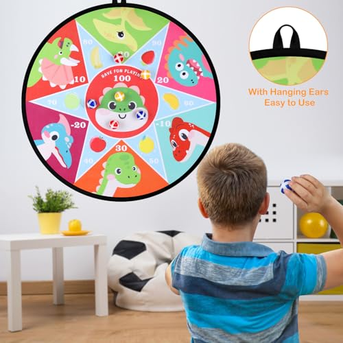 28" Large Kids Dart Board Set with Sticky Balls - Indoor & Outdoor Fun