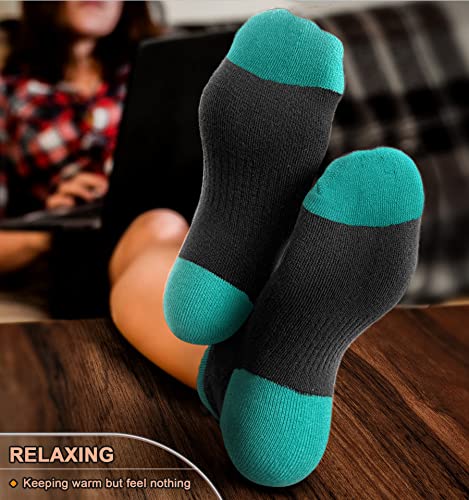 Women Cushioned Ankle Socks - Anti-Slip Y-Heel No Show 6 Pack - Black 2082