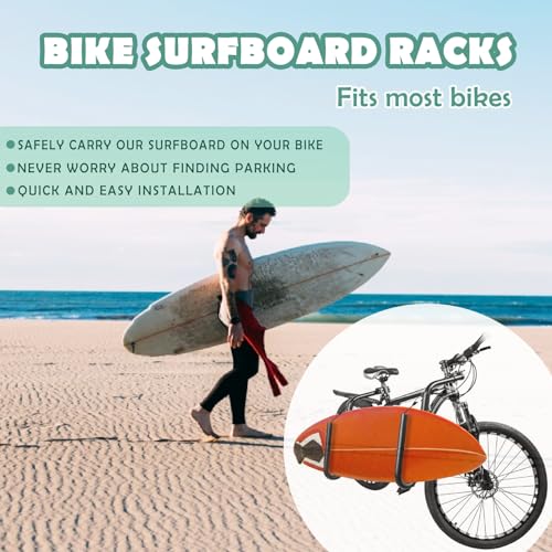 Bicycle Surfboard Rack - Adjustable Bike Holder for SUPs & Longboards