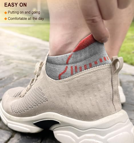 Men's Athletic Ankle Socks - 4 Pairs Cushioned Arch Support - Gray Heather