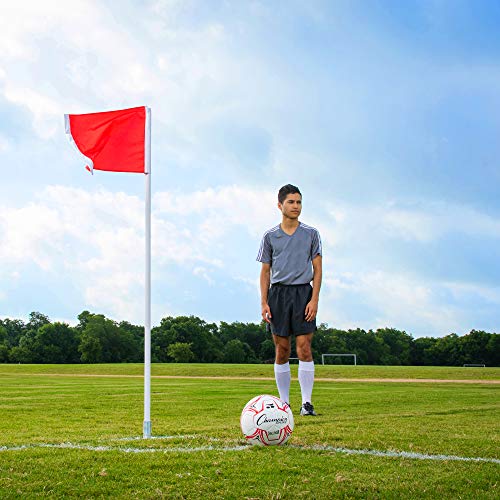 Soccer Corner Flags Set of 4 - 60" Poles with Red Rectangle Flags