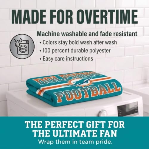 Miami Dolphins NFL Micro Raschel Plush Throw Blanket - 45x60